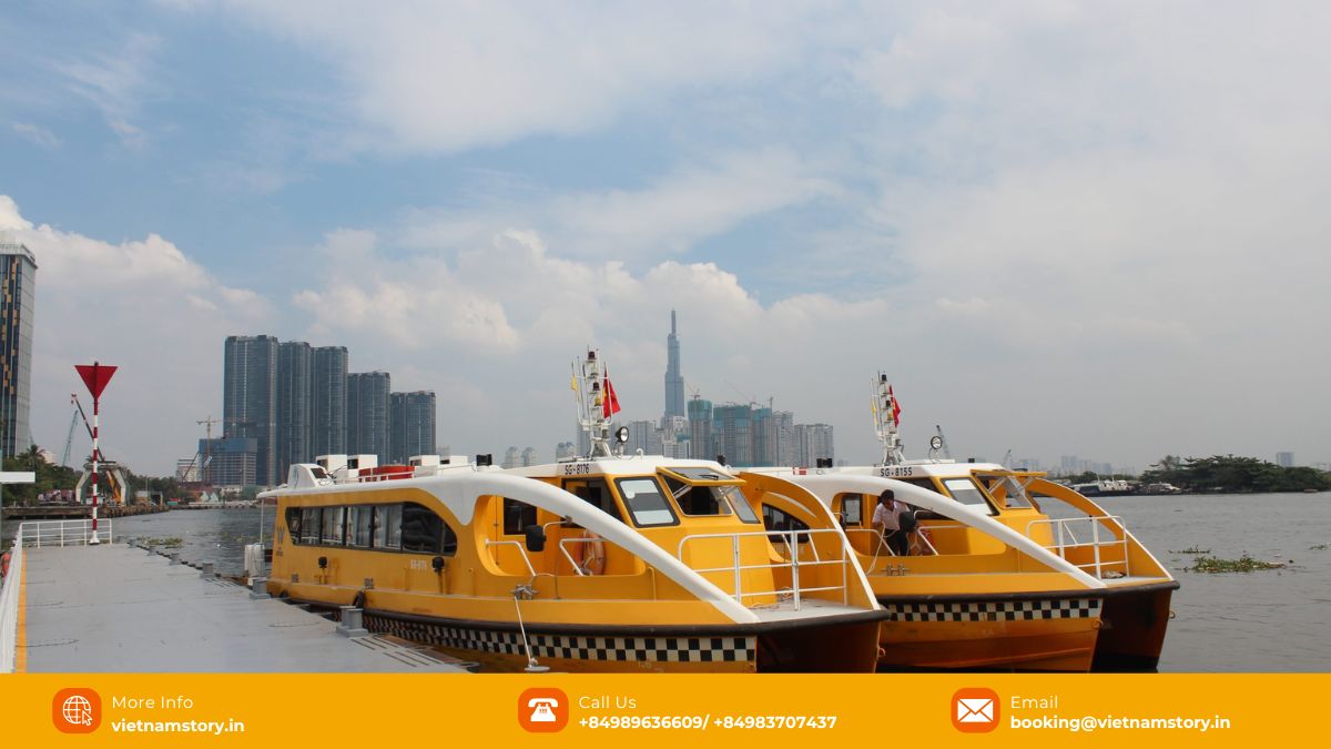 Waterbus in Saigon River is currently a transportation service that attracts a large number of tourists to experience.