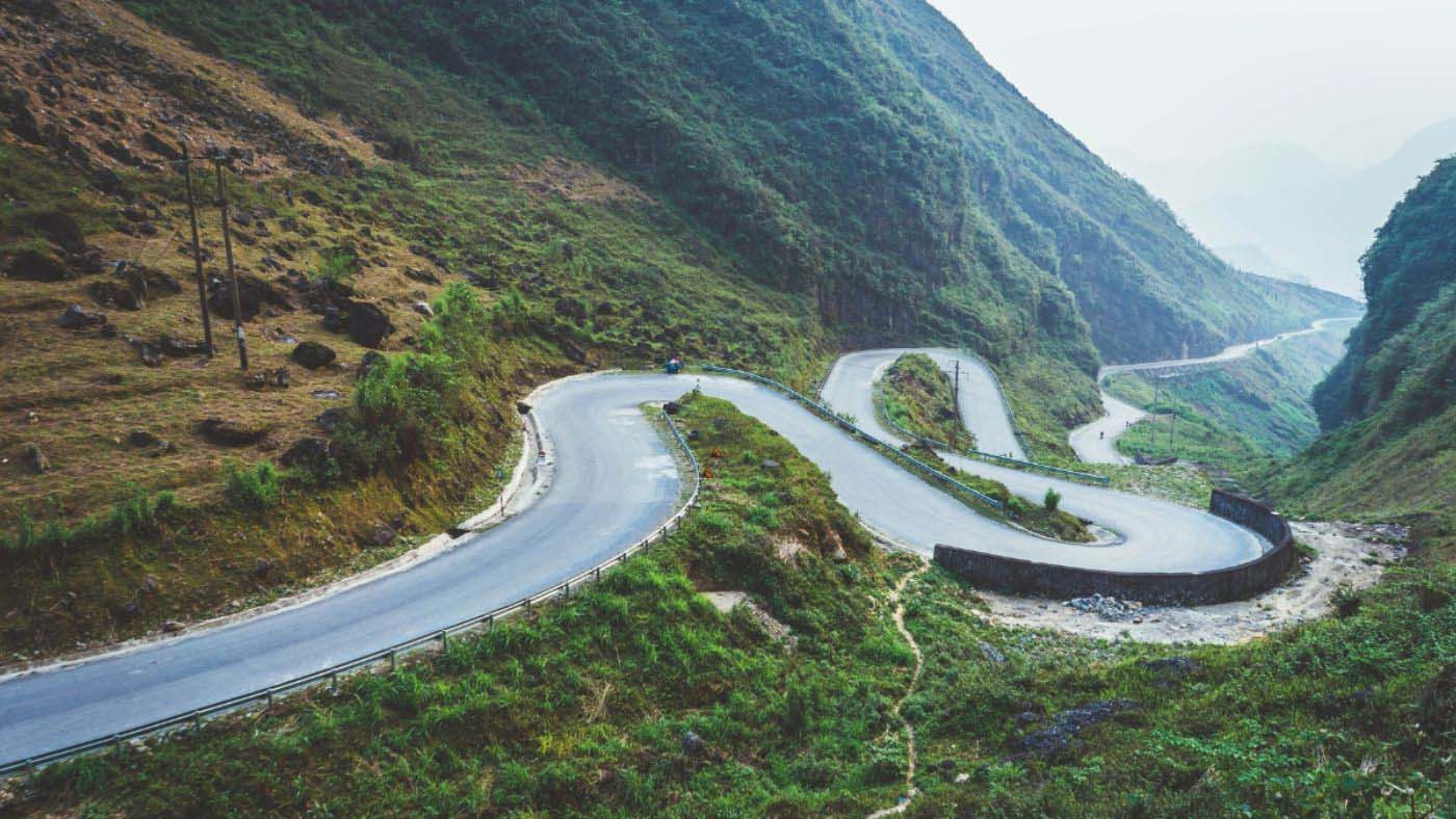 Ha Giang loop is famous for its spectacular mountain passes.