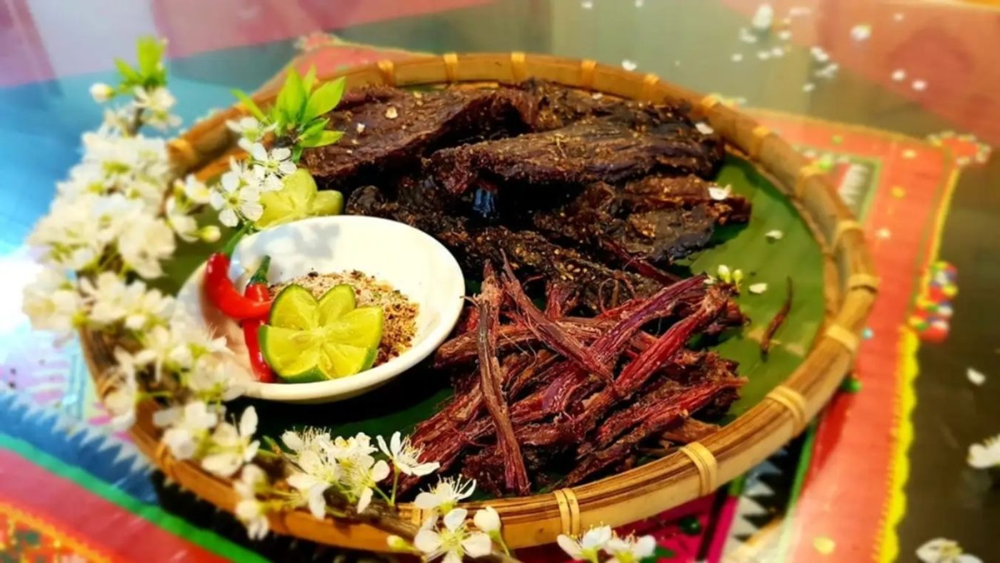 Smoked buffalo meat is a popular gift in Ha Giang.