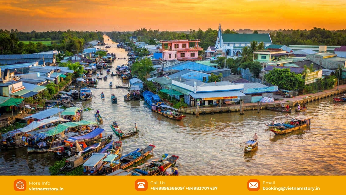 Nestled within the enchanting Mekong Delta, Long Xuyen Floating Market is a captivating cultural gem that immerses visitors in the vibrant river life of Vietnam. 