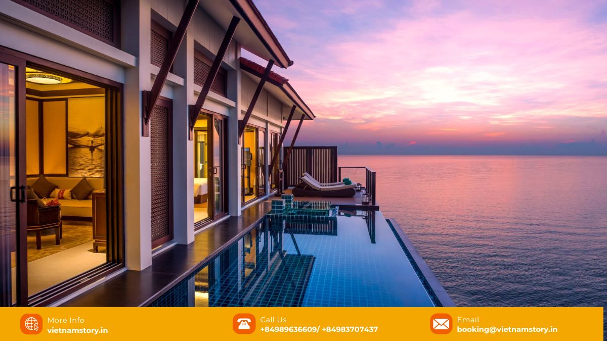 Private pool villa overlooking the bay at Banyan Tree Lang Co