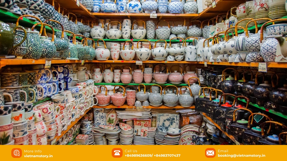A wide range of ceramic products at Bat Trang pottery market A wide range of ceramic products at Bat Trang pottery market