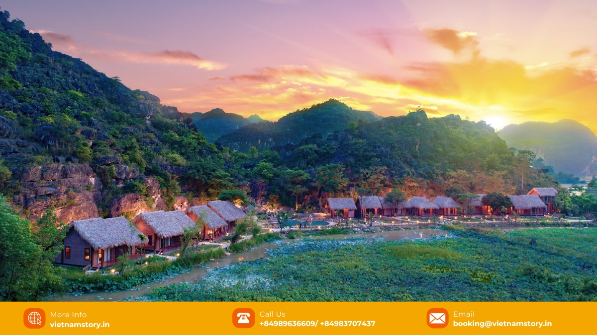 muong village ninh binh in the morning