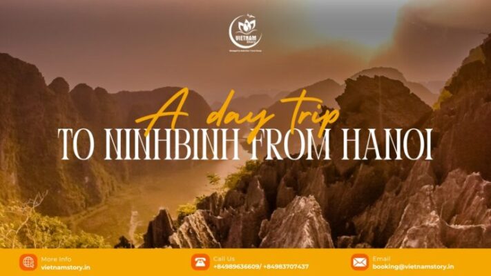 Ninh Binh day trip from Hanoi with boat route and limestone landscape