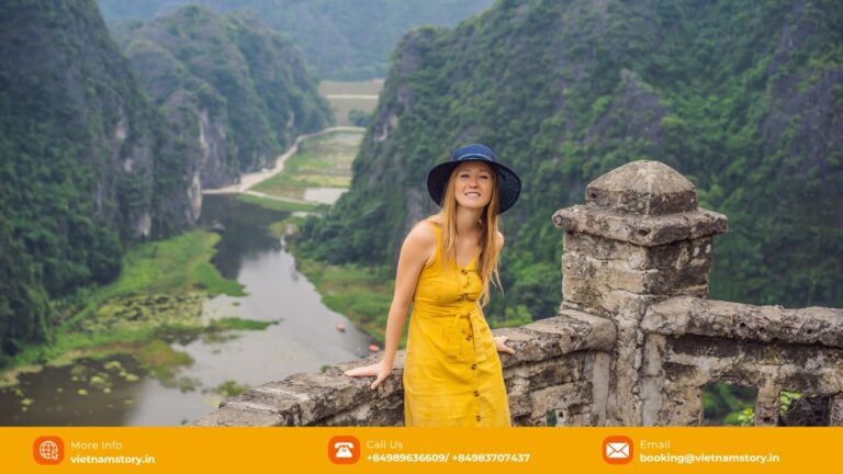 Mua Cave viewpoint overlooking the Ngo Dong River and Ninh Binh limestone landscape