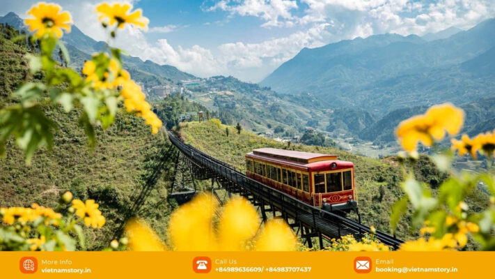 Muong Hoa Valley and mountain landscape in Sapa