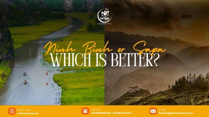 Ninh Binh river karst landscape and Sapa mountain terraces compared