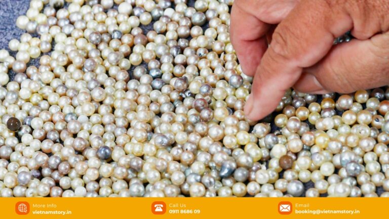 Pearl jewellery displayed at the former Duong Dong night market in Phu Quoc