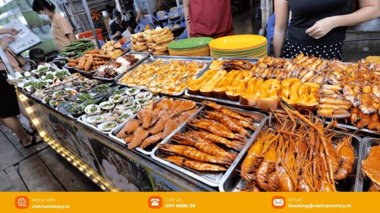 Seafood stalls at the former Duong Dong night market in Phu Quoc