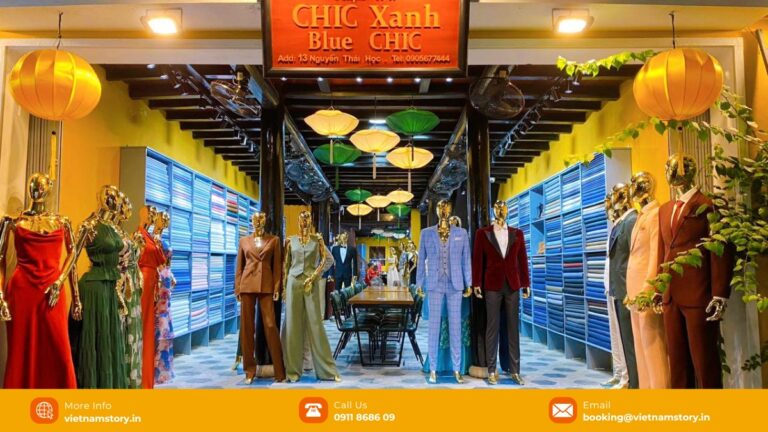 Tailor shop and fabric selection in Hoi An