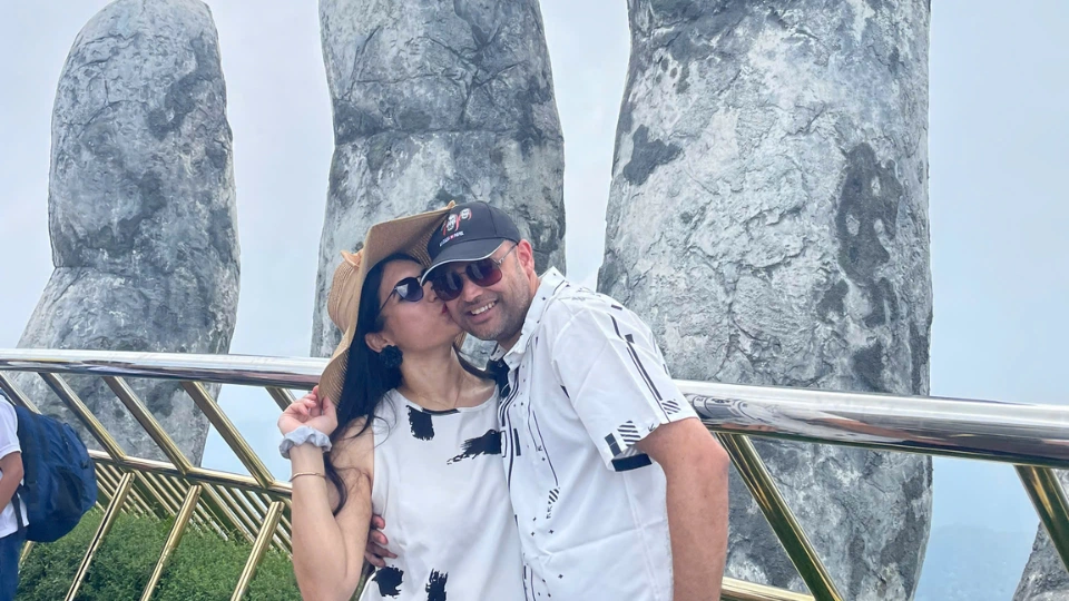 Couple enjoying a honeymoon trip in Vietnam