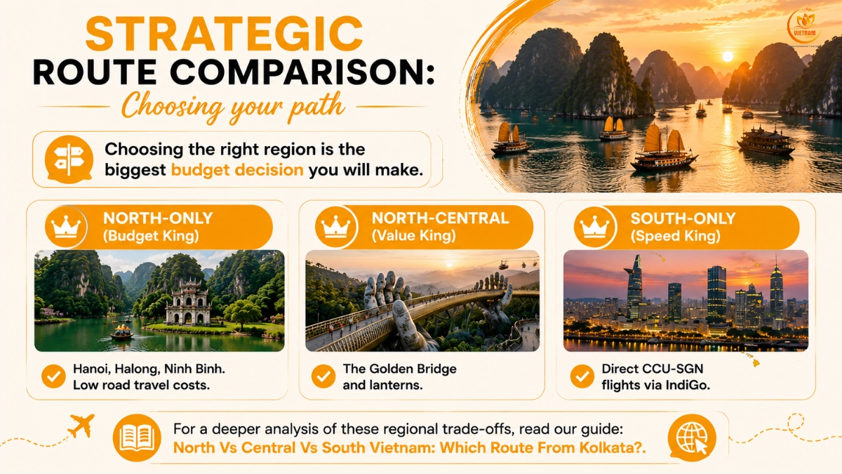 Vietnam Tour Cost From Kolkata: The INR Budget Guide 4 strategic route comparison from kolkata
