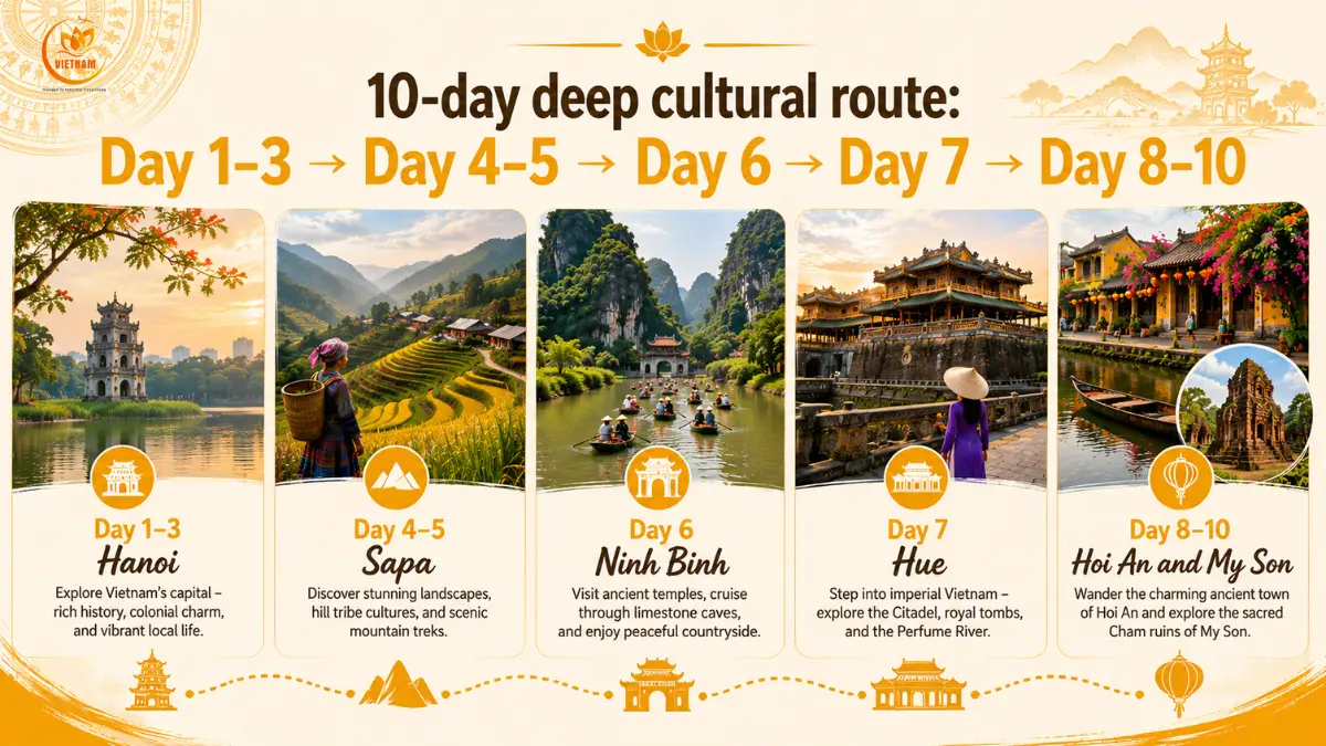Vietnam Culture Itinerary: Best Vietnam route for culture and heritage travellers 5 10 day deep cultural route