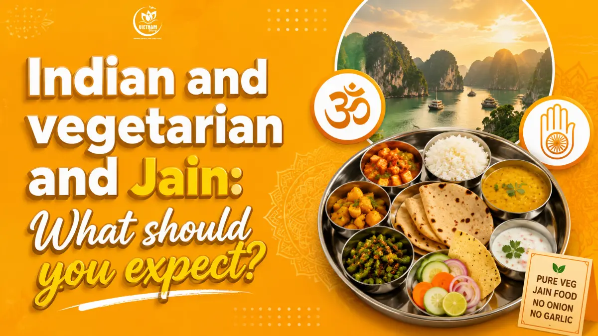 indian vegetarian jain food in halong bay cruise