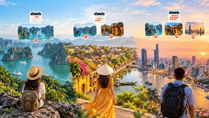 Vietnam trip length guide comparing short, medium and longer routes across North, Central and South Vietnam